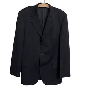 Hugo Boss Mens Super 100 Virgin Wool 3-Button Blazer Black Bigsby & Kruthers 44T